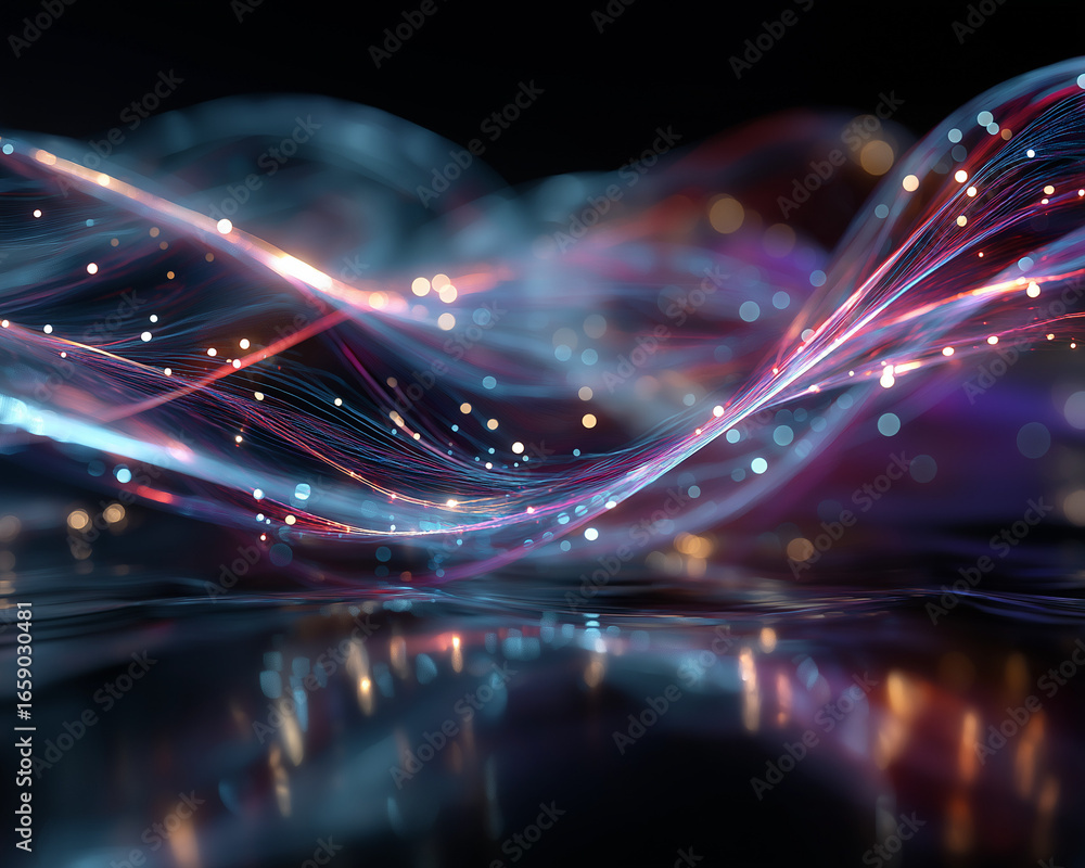 Canvas Prints luminous fiber optic symphony: an abstract and enchanting artistic render that visualizes the intric