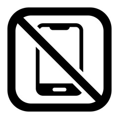 no phone glyph icon prohibiting mobile use in museum exhibition area