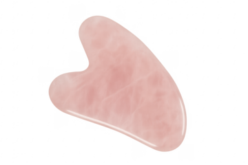 Gua sha scraping massage tool rose quartz on transparent background