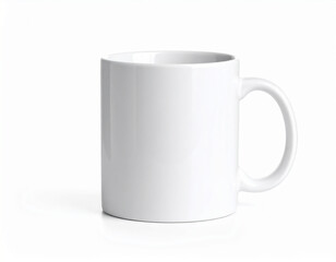 Clean simple glossy ceramic coffee mug a minimalist blank slate ready for your personalized design.j