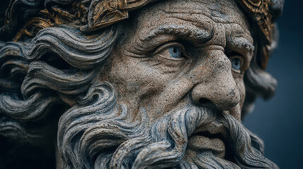 Obraz premium Close-Up of an Ancient Stone Statue