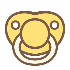 かわいい赤ちゃんのおしゃぶりのアイコンイラスト素材