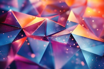Colorful Geometric Triangle Patterns with Light Reflections and Depth