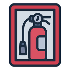 fire extinguisher filled line icon ensuring safety in museum building