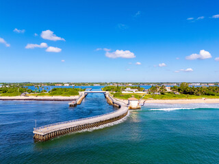 Aerial photo Boynton inlet and fishing pier