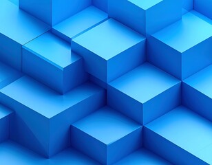 Obraz premium Modern Abstract Cube Arrangement in Blue Tones Contemporary Background