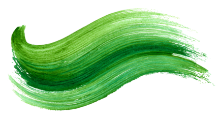 Abstract Green Watercolor Brush Stroke Wave Design
