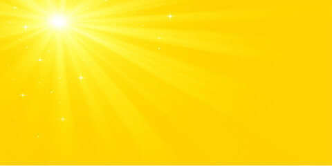 Abstract summer sunburst vector design with bright yellow and orange rays