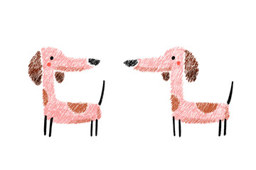 Cute puppy hand drawn artistic illustration clipart isolated