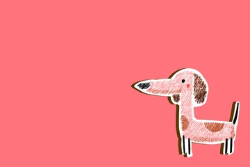 Cute puppy hand drawn artistic illustration wallpaper