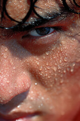 Close-up of a Sweaty Eye
