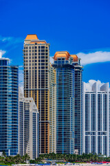 Fototapeta premium Modern highrise condominium buildings Miami Sunny Isles Beach 2025