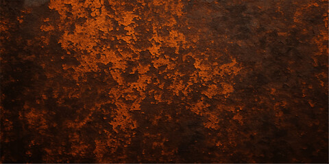 A vintage, rusty metal wall with a textured, orange and brown grunge pattern