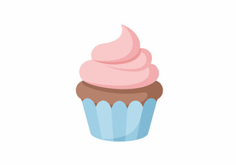 Delicious Chocolate Cupcake with Pink Swirl Frosting.