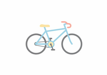 Fototapeta premium Light Blue Bicycle Illustration with Pastel Accents.