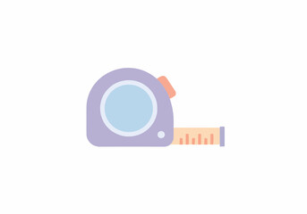Purple and Peach Measuring Tape Icon Illustration.