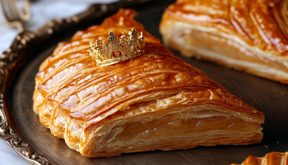 Minimalist Galette des Rois with Golden Crown