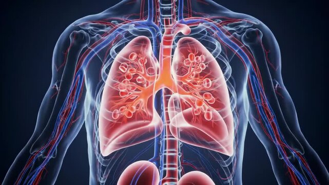 Human Respiratory System Anatomy: Lungs & Vascular Network