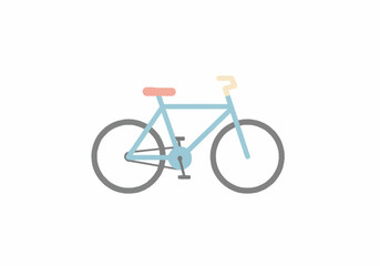 Obraz premium Light Blue Bicycle Illustration Simple Design.
