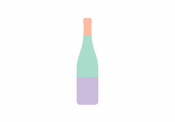 Pastel-Colored Wine Bottle with Two-Toned Design.