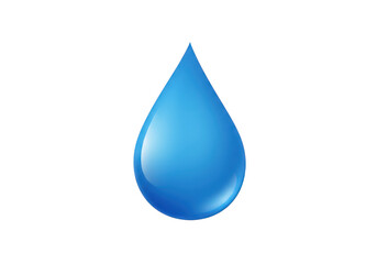 Blue water drop, isolated on transparent background