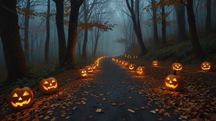 sunset in the forest