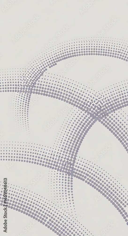 Poster circular dot patterns background with intersecting arcs and monochrome