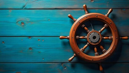 A wooden ship wheel on a wooden floor highlights maritime culture, celebrating World Maritime Day