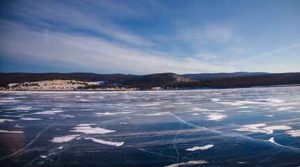 The ice of Lake Baikal