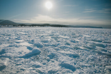 snow covered mountains Baikal Russia