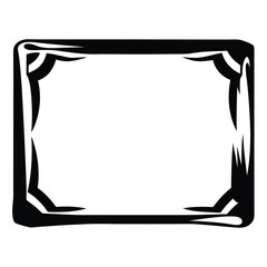 Striking Black and White Frame with Angular Corners for Bold Designs