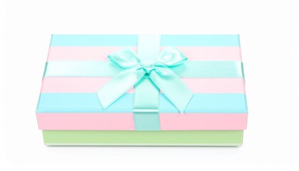 Pastel Gift Box with Satin Ribbon Bow