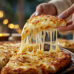 A close up of glossy manicured hands holding a messy