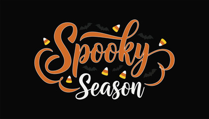 Spooky season Halloween typography vector .