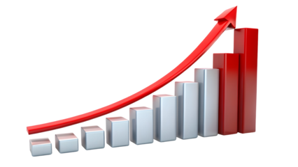 business graph with arrow