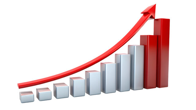 business graph with arrow