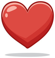 Vibrant Red Glossy Heart Illustration Symbolizing Love Romance Health and Passion