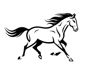 Obraz premium horse illustration dynamic pose single subject clean simple composition horse year