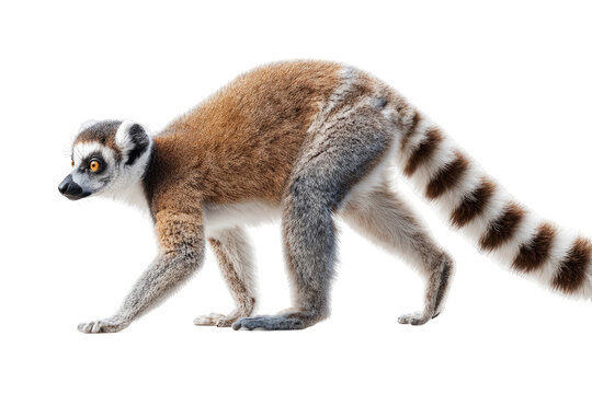 Side view of a ring-tailed lemur