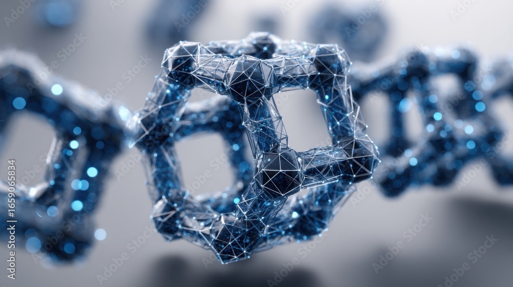 Poster a molecular structure depicted in a simplified form to illustrate complex relationships in science a
