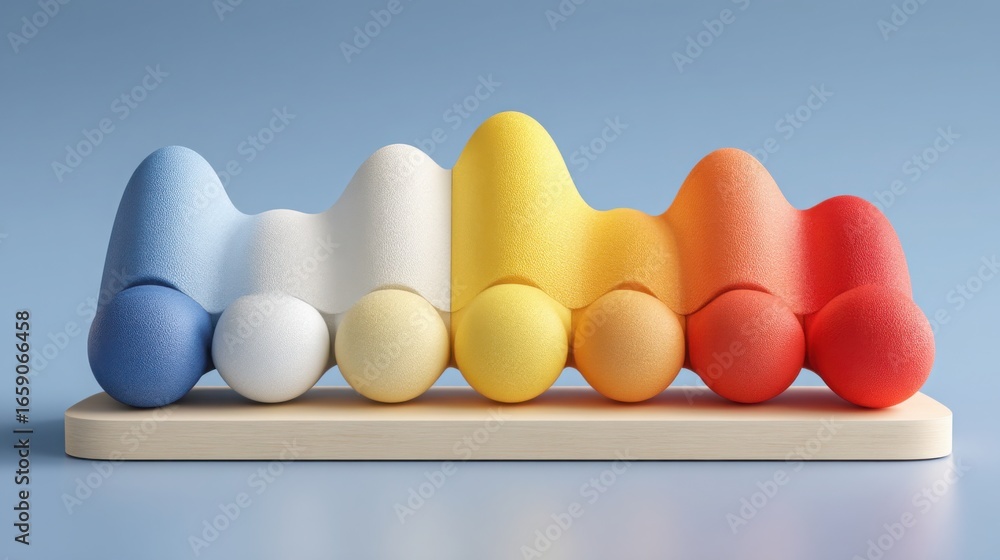 Poster a row of colorful eggs displaying varied patterns and textures in a blockchain verified data correla