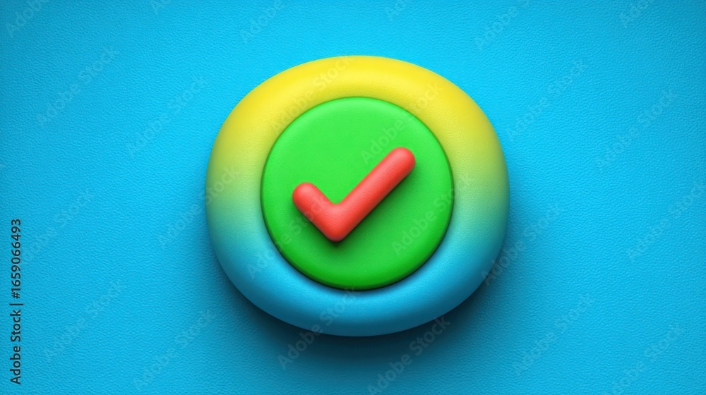 Poster a button with a tick symbolizing confirmation and success in the blockchain phase memory replay tool