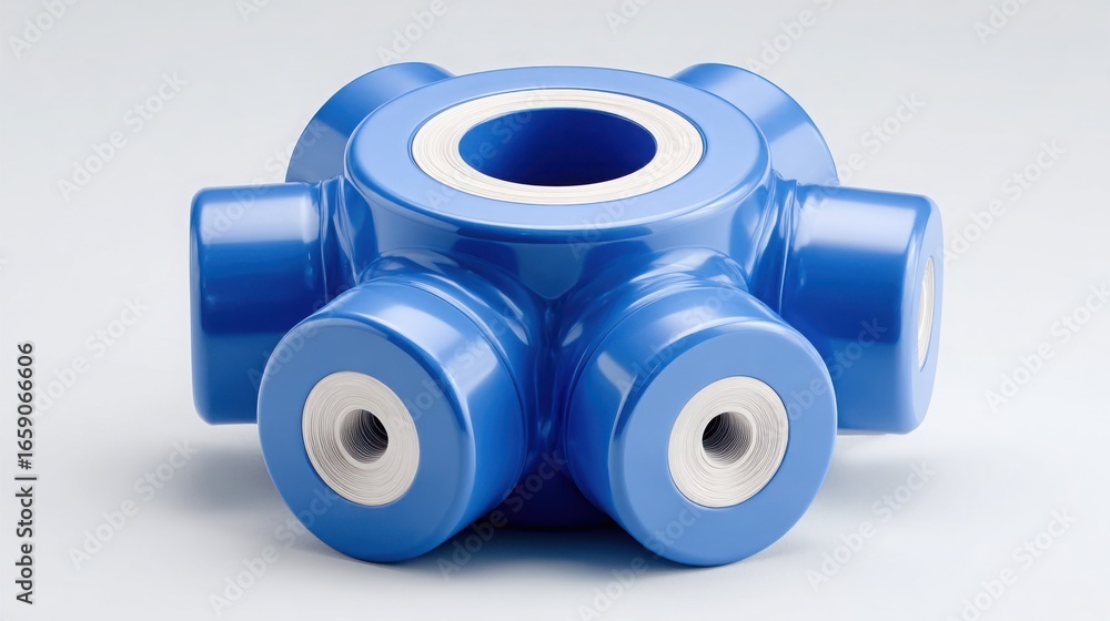 Poster durable blue plastic pipe with a smooth surface suitable for macro economic contraction modeling in 
