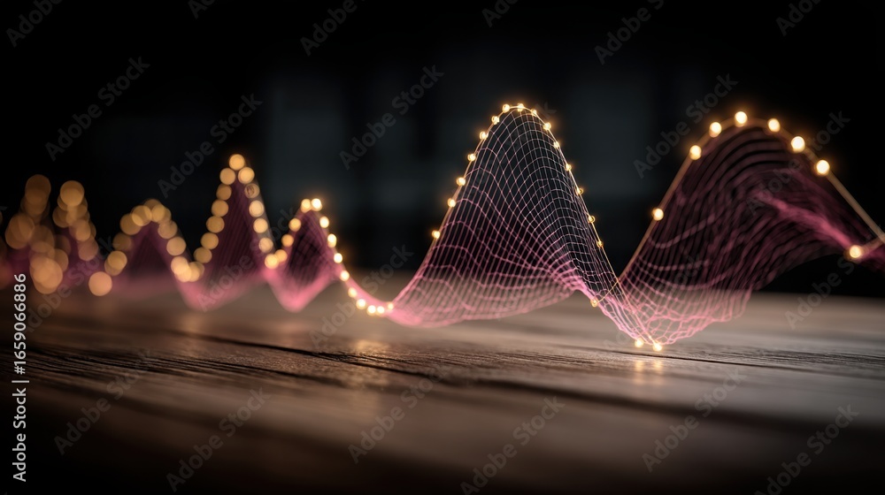 Poster string of lights illuminating a space to represent consolidation risk matrix and positive financial 