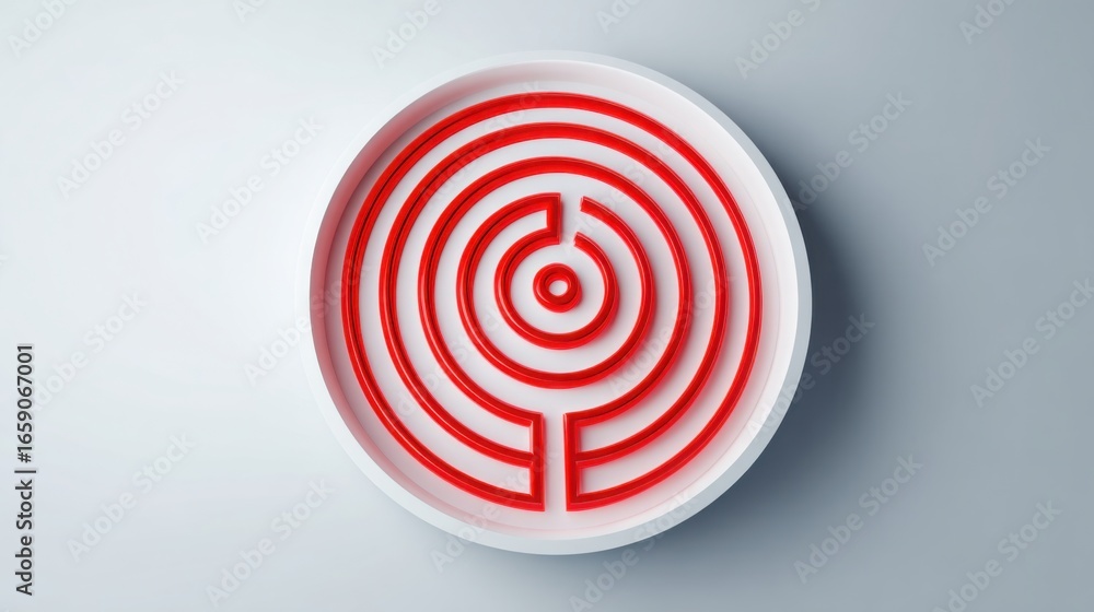 Poster board with a bold red arrow precisely hitting the center representing focused goals and success