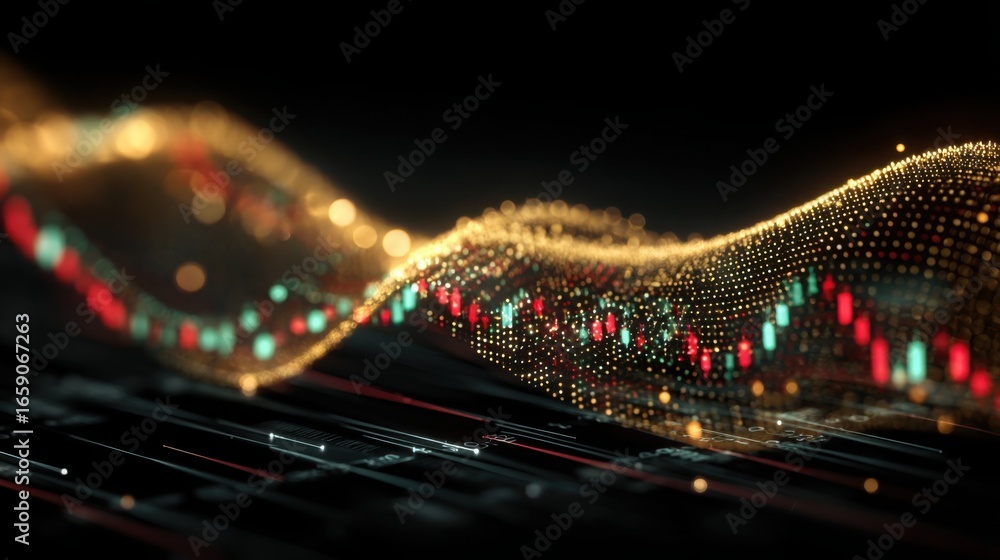 Aufkleber computer keyboard surrounded by a blur of colorful lights creating a modern and dynamic digital work