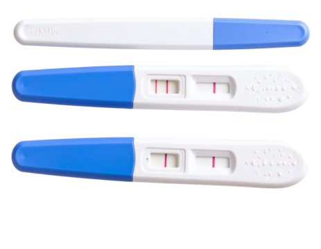  Top-Down Flat Lay of Positive and Negative Pregnancy Tests, Transparent PNG