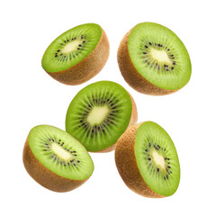 Fototapeta premium Halved kiwi fruit isolated on transparent background