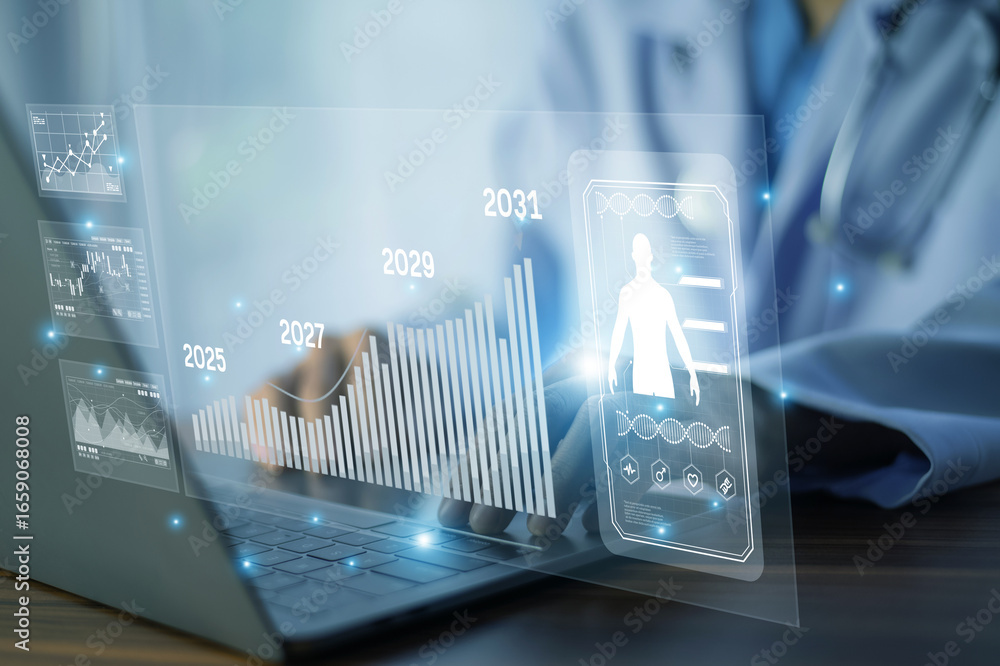 Aufkleber artificial intelligence and ai systems support digital healthcare with predictive data for advanced 