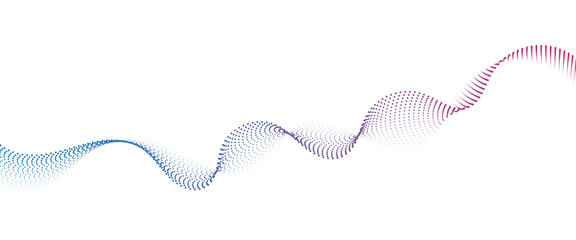 Flowing Dot Wave halftone gradient pattern on transparent background	
